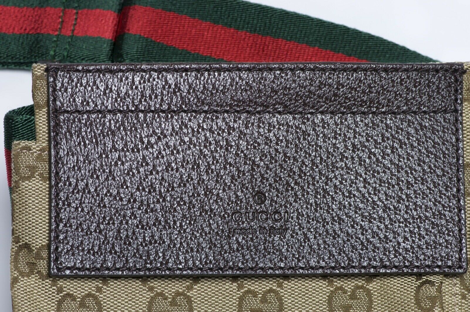 GUCCI GG Brown Canvas Leather Monogram Logo Waist Bag Fanny Pack