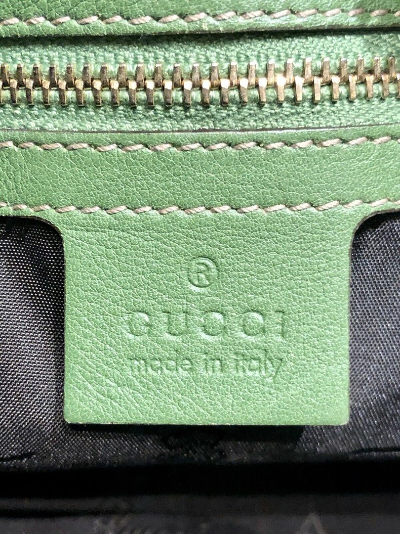 GUCCI GG Green Snakeskin Bamboo Handle Women’s Bag