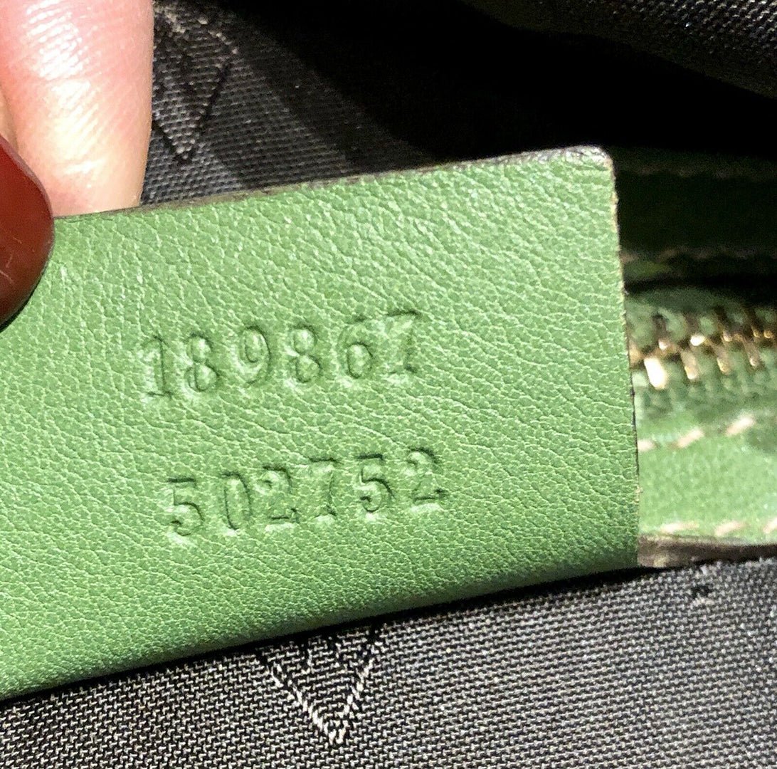 GUCCI GG Green Snakeskin Bamboo Handle Women’s Bag