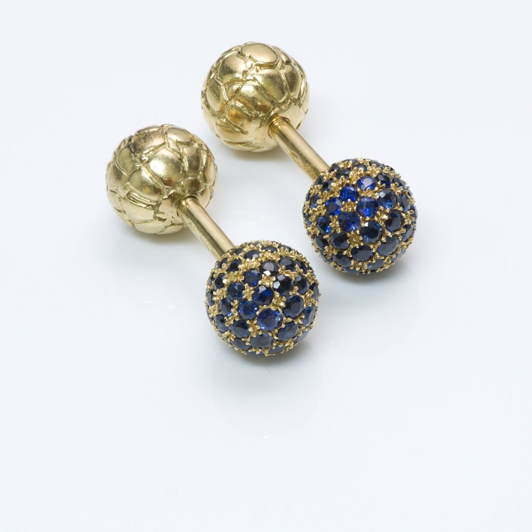 Gucci Sapphire Gold Cufflinks