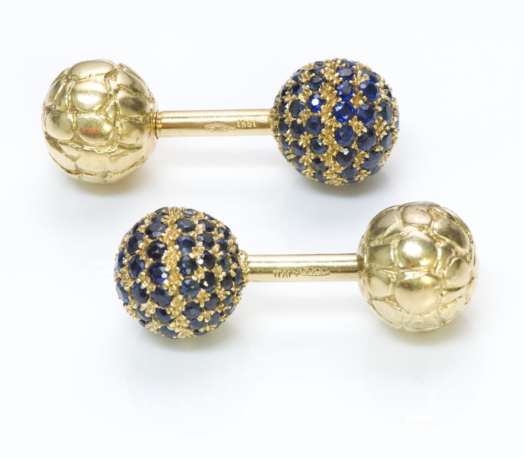 Gucci Sapphire Gold Cufflinks
