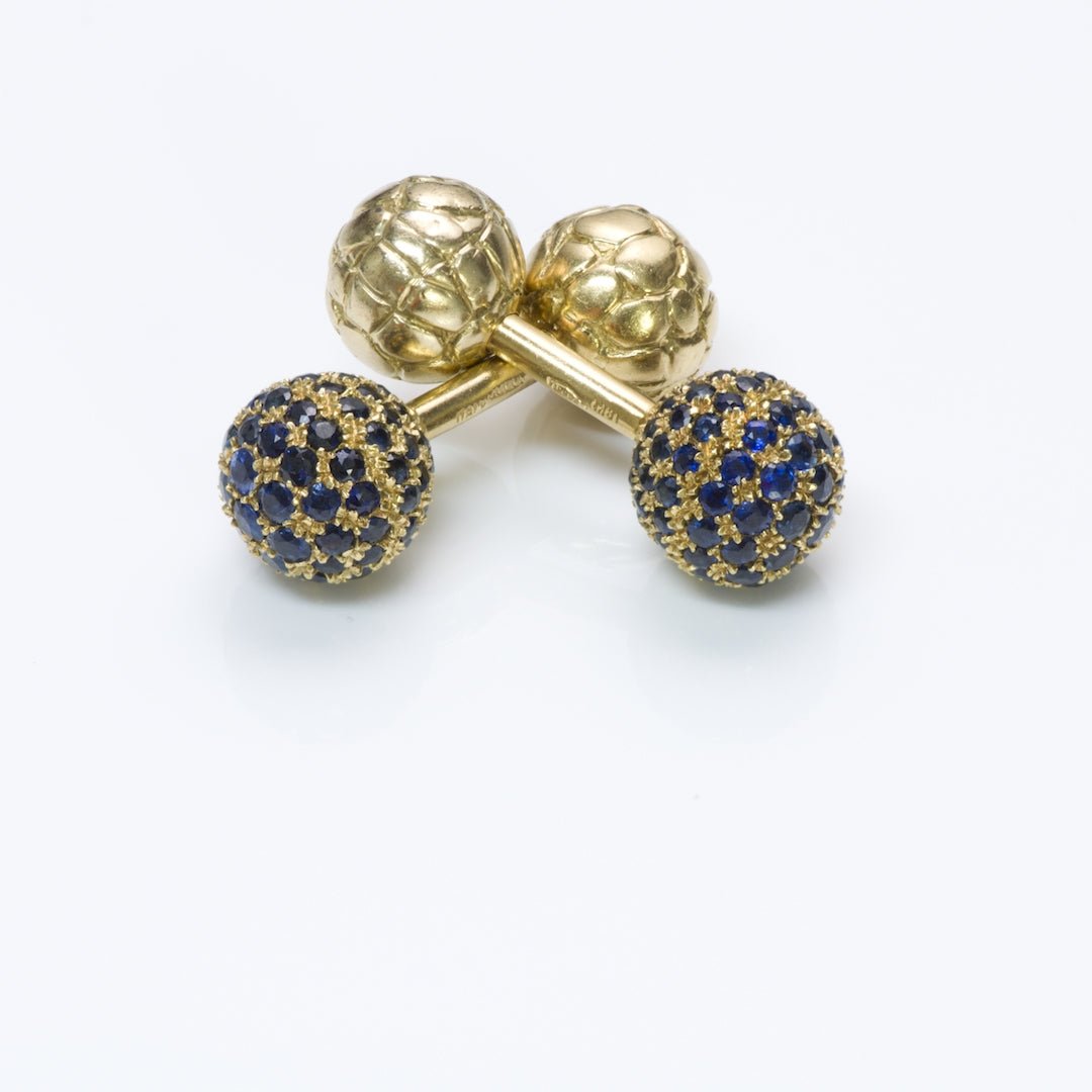 Gucci Sapphire Gold Cufflinks
