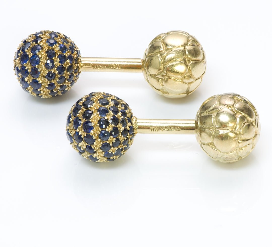 Gucci Sapphire Gold Cufflinks
