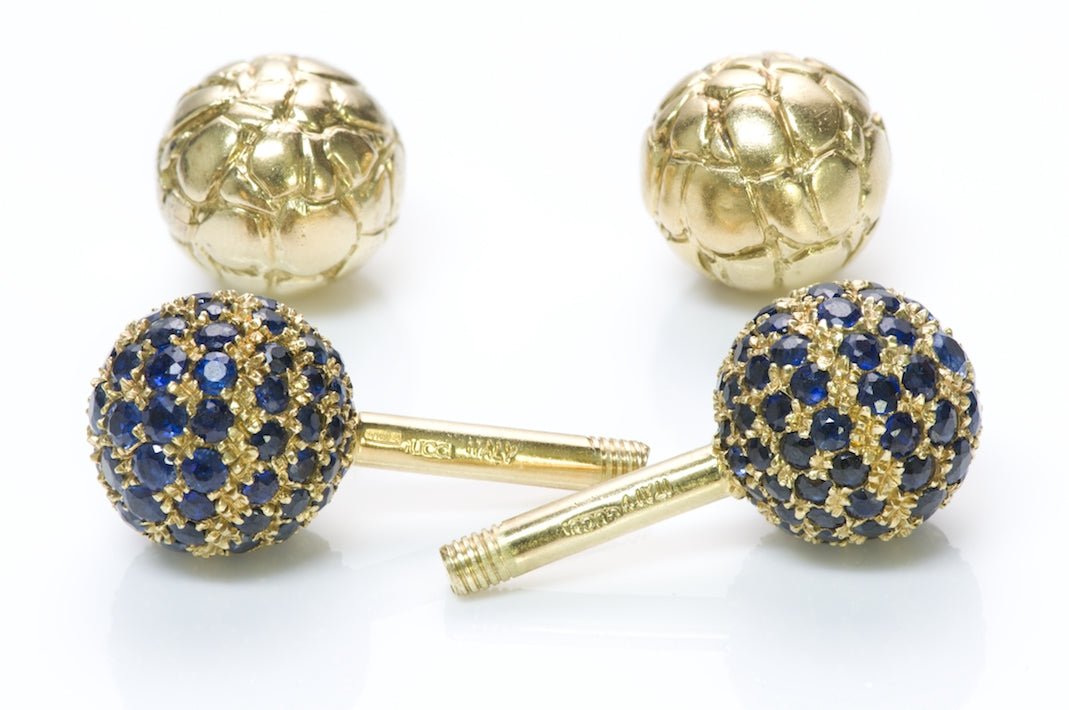 Gucci Sapphire Gold Cufflinks