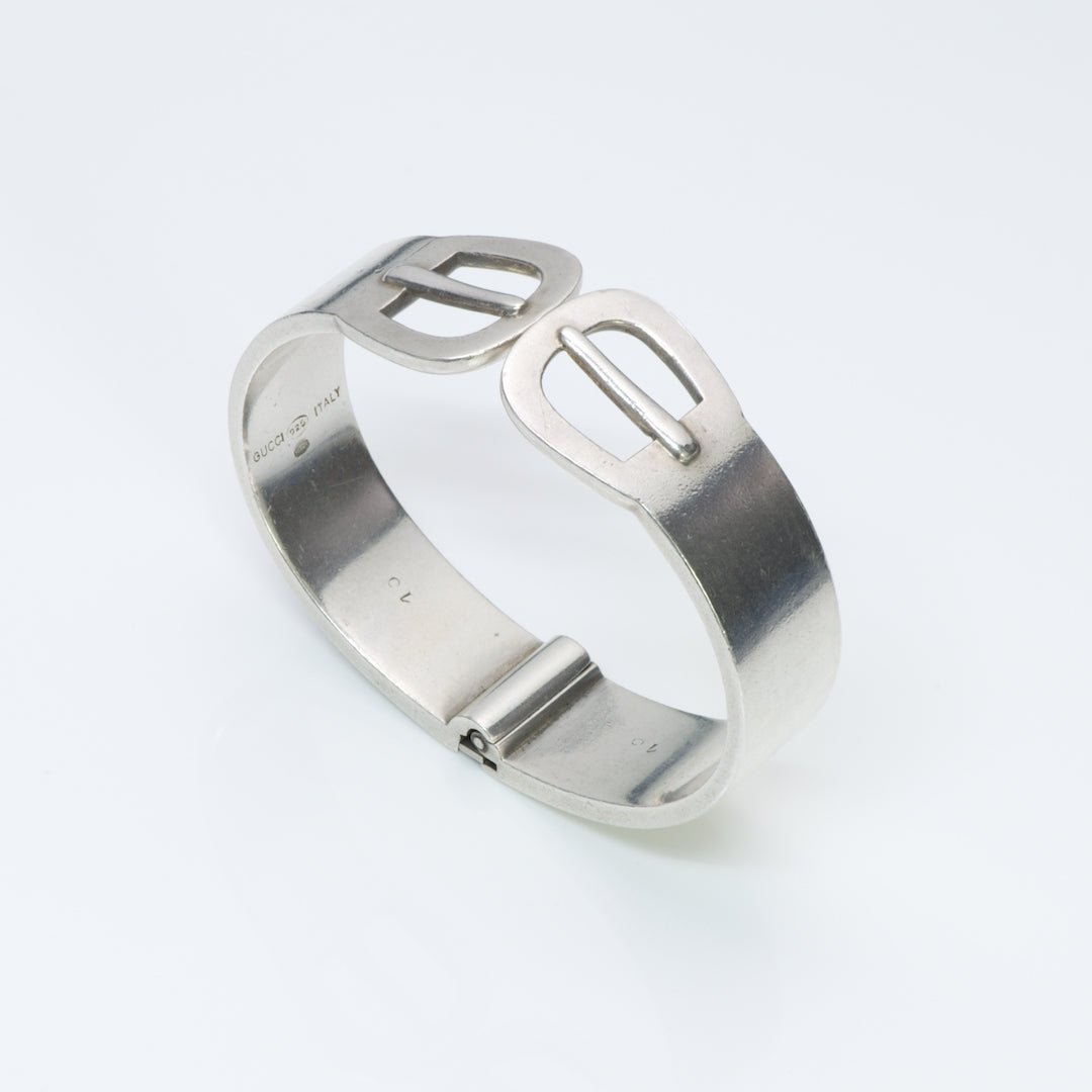 Gucci Silver Buckle Bangle Bracelet