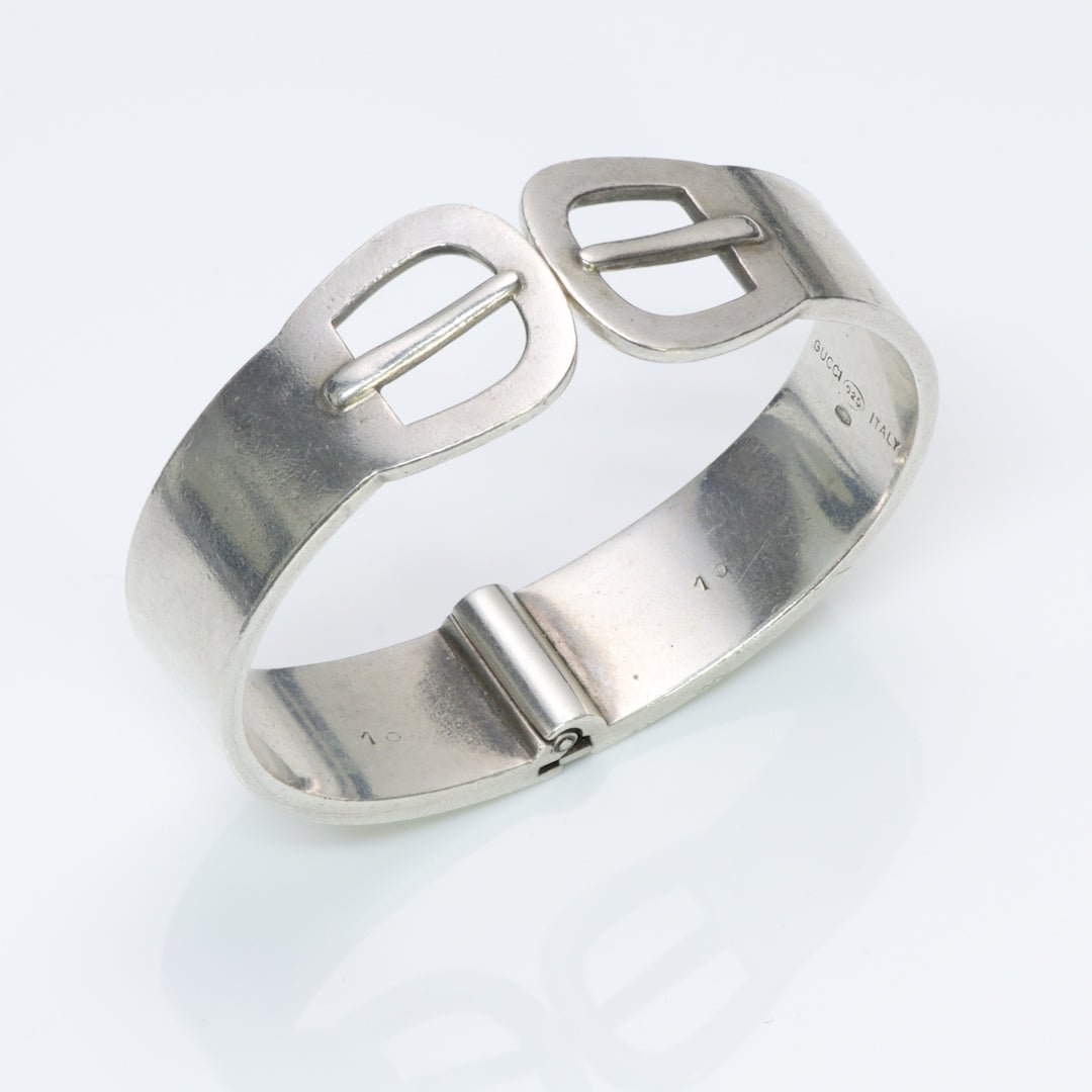 Gucci Silver Buckle Bangle Bracelet