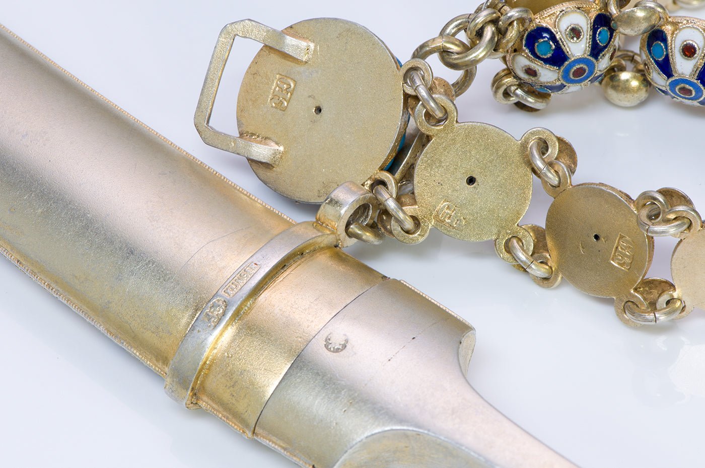 Gustav Klingert Antique Silver Enamel Sword Belt