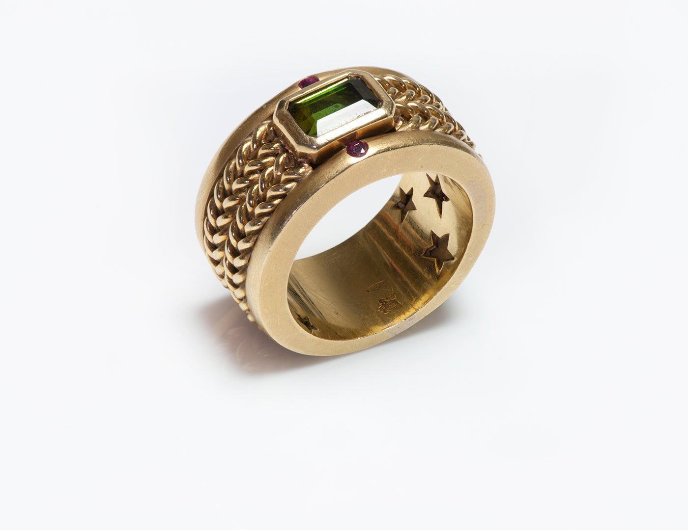 H. Stern 18K Gold Tourmaline Ruby Band Ring