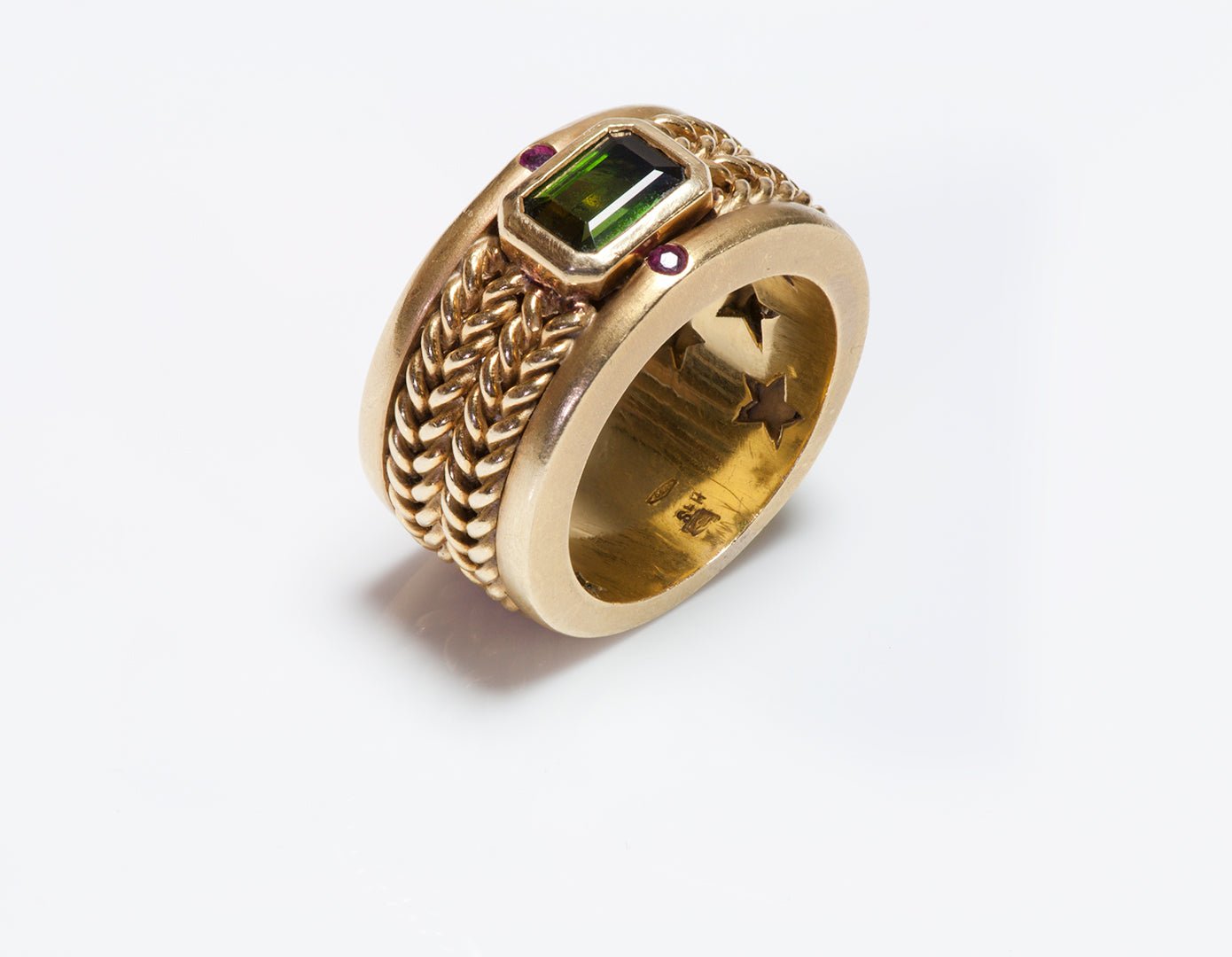H. Stern 18K Gold Tourmaline Ruby Band Ring