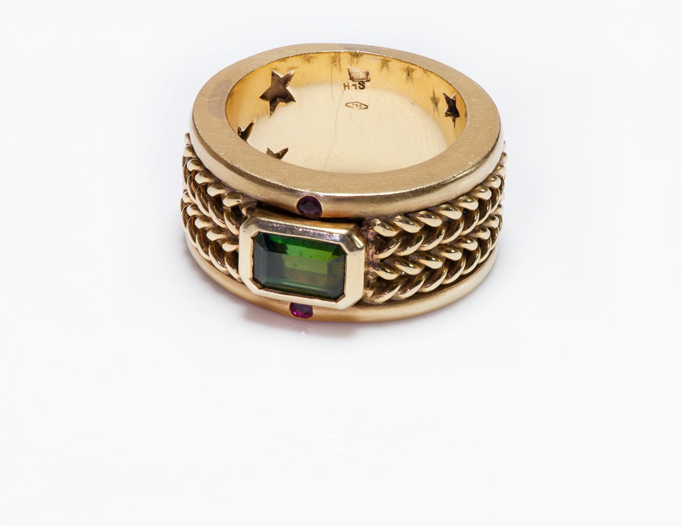 H. Stern 18K Gold Tourmaline Ruby Band Ring