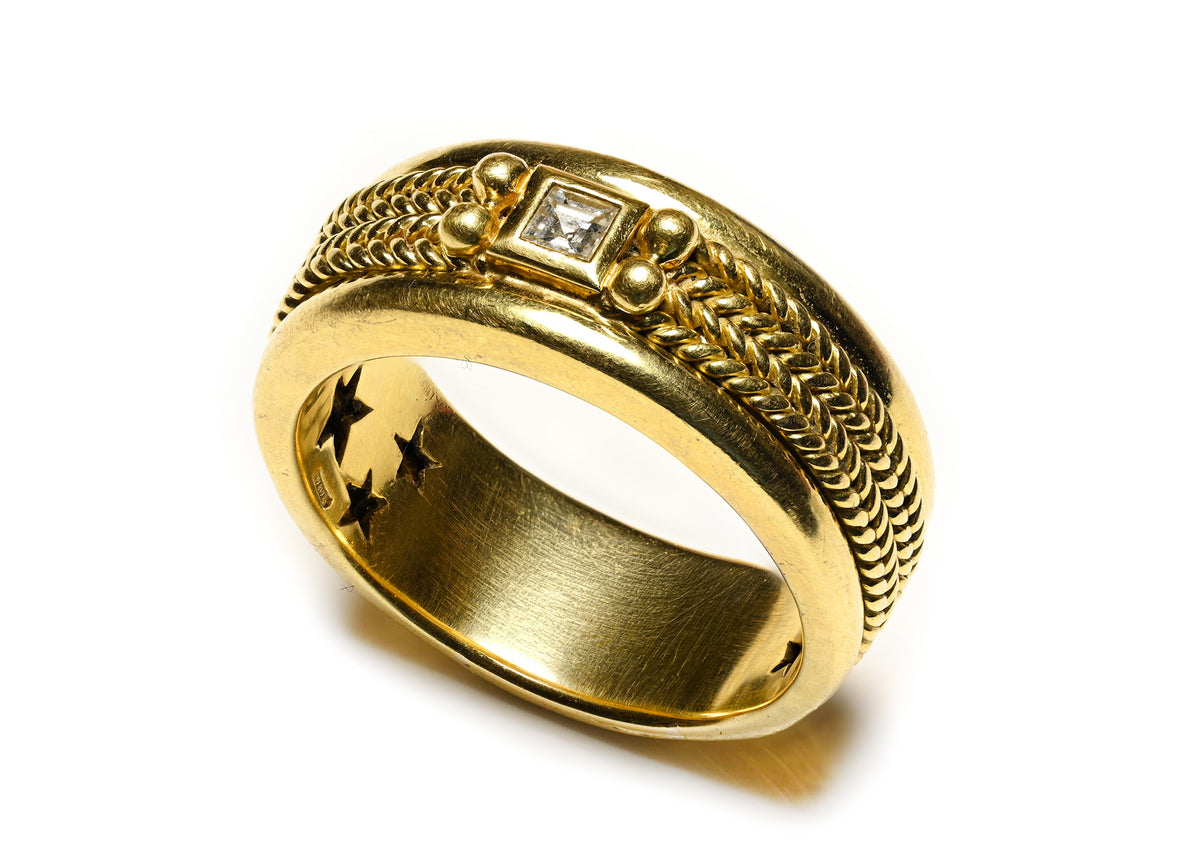 H. Stern 18K Gold Diamond Men's Band Ring