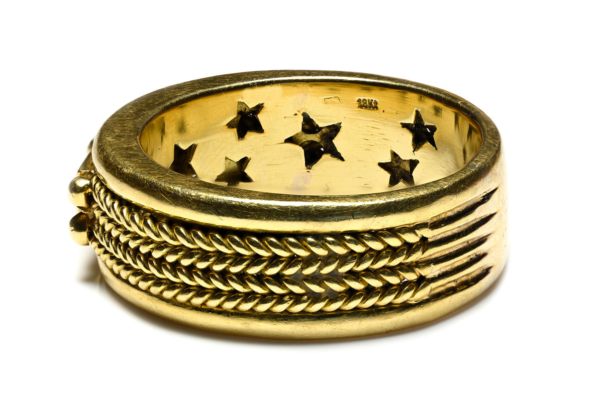 Vintage H. Stern 18K Yellow Gold Diamond Men's Band Ring