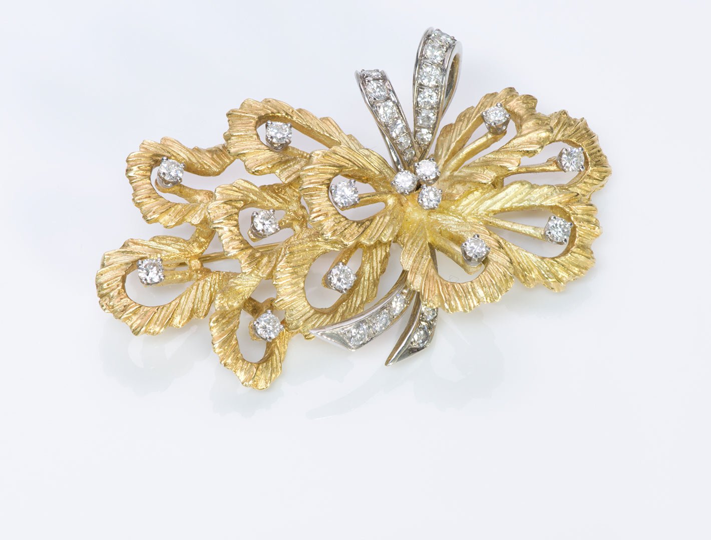 Hammerman Brothers 18K Gold Diamond Brooch