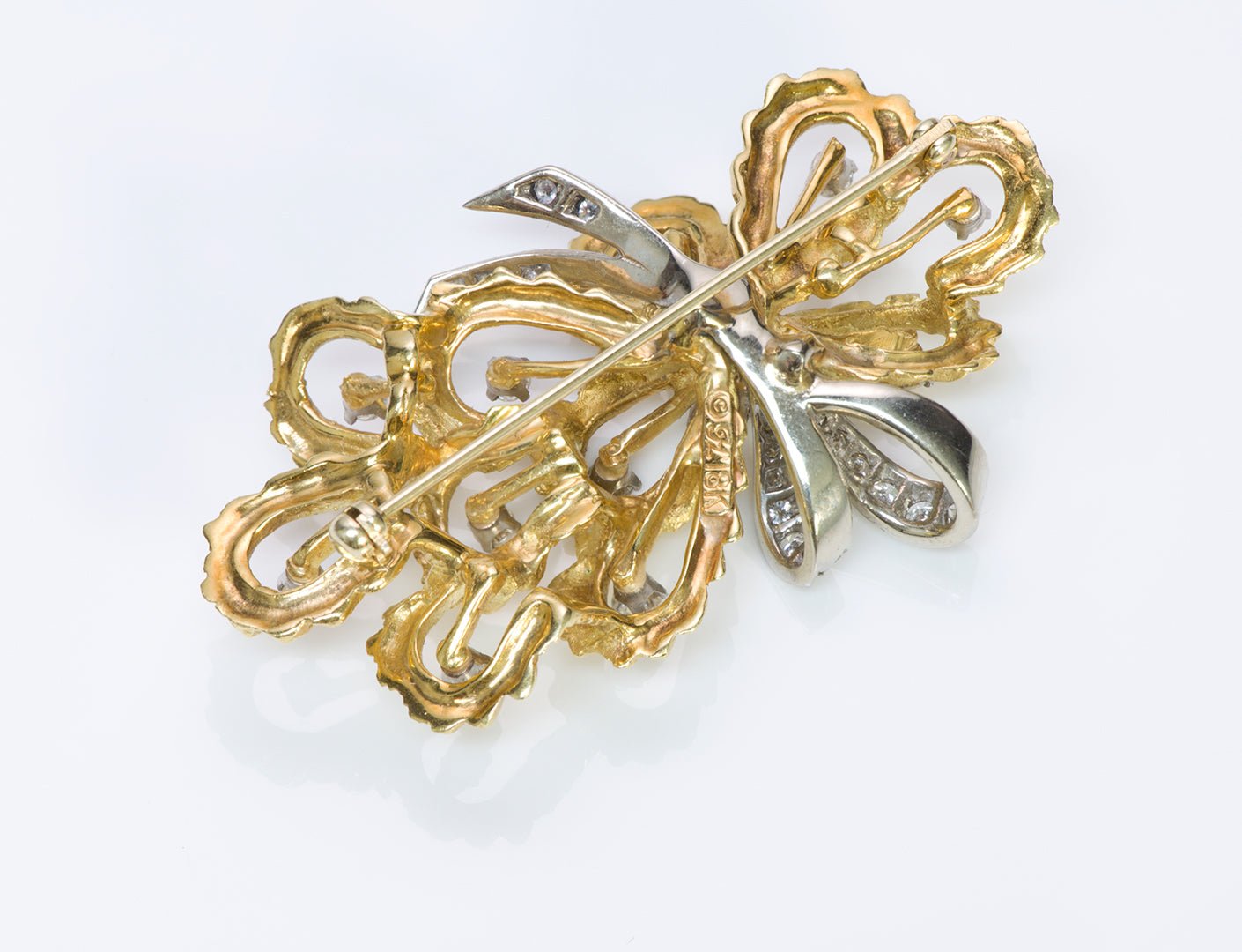 Hammerman Brothers 18K Gold Diamond Brooch