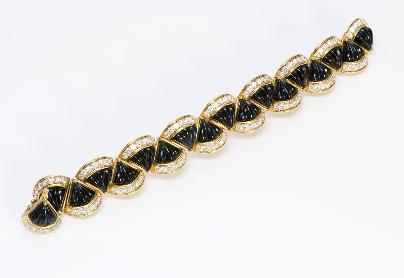 Hammerman Brothers 18K Gold Onyx Diamond Bracelet
