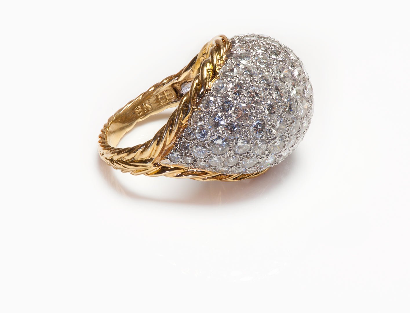 Hammerman Brothers 18K Gold Platinum Diamond Ring