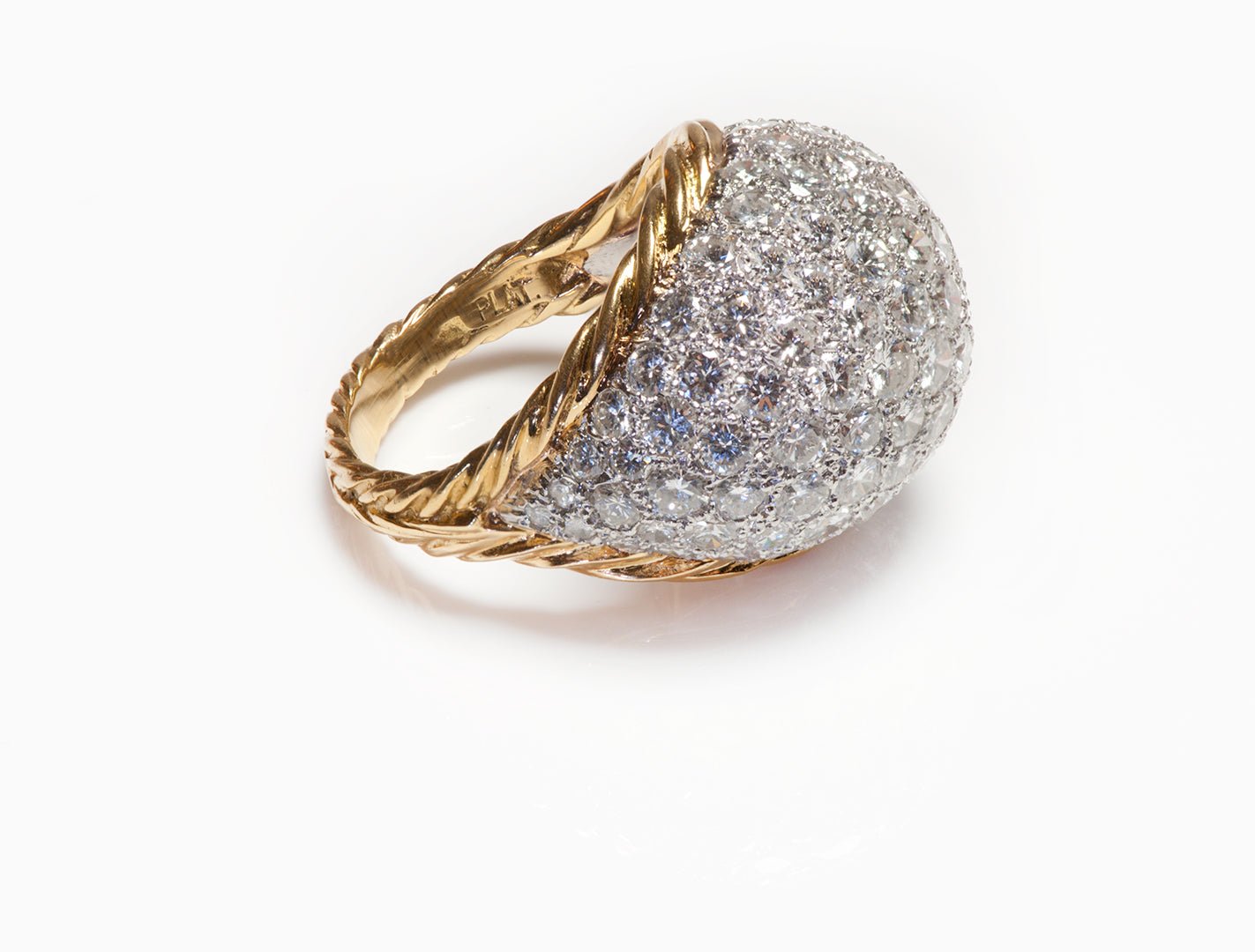 Hammerman Brothers 18K Gold Platinum Diamond Ring