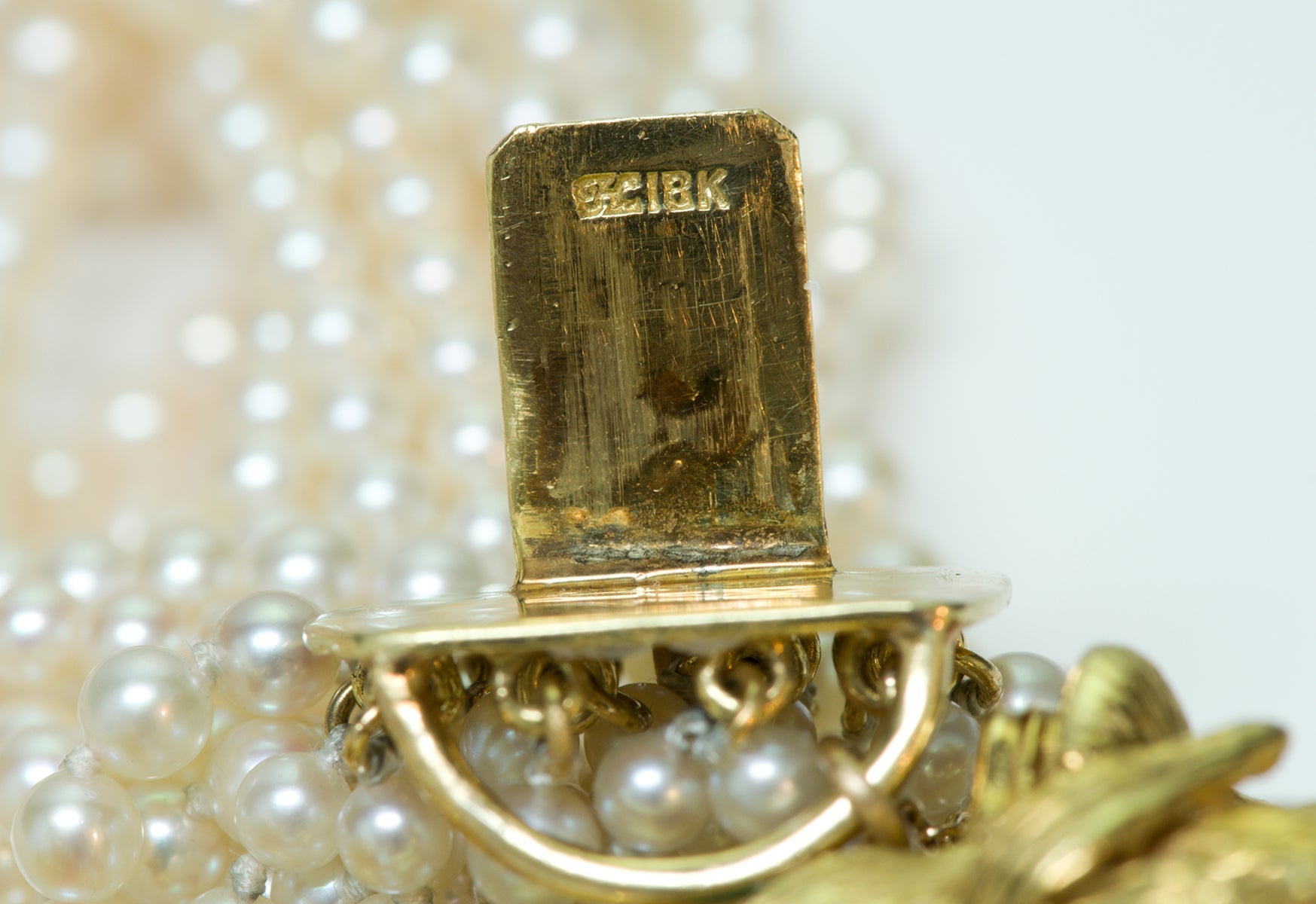 Hammerman Brothers Gold Lion Emerald Pearl Bracelet