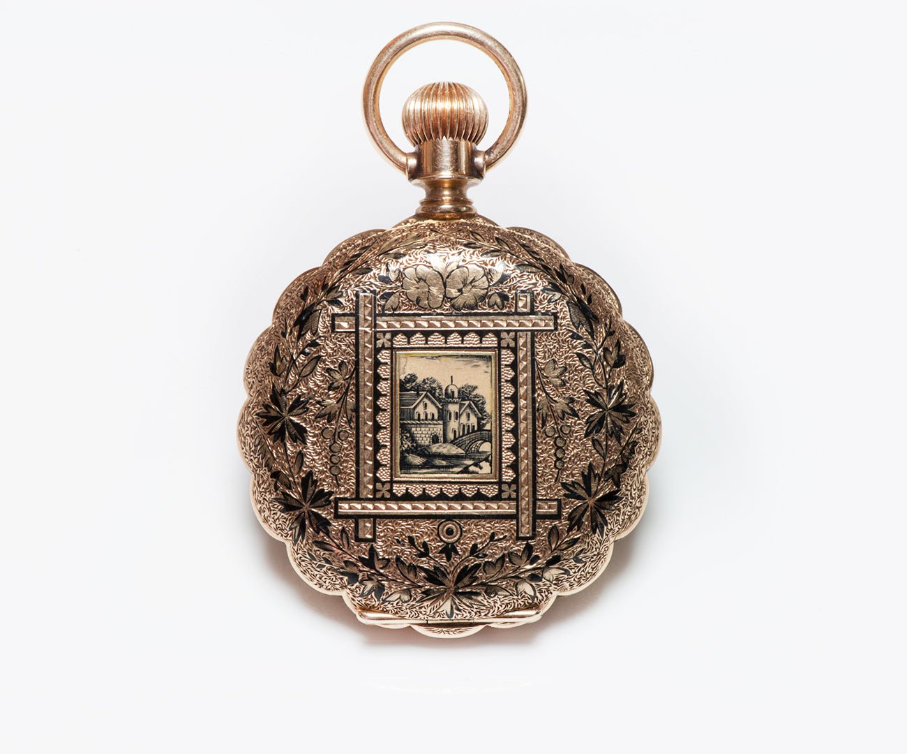 Hampden Antique 14K Gold & Enamel Pocket Watch