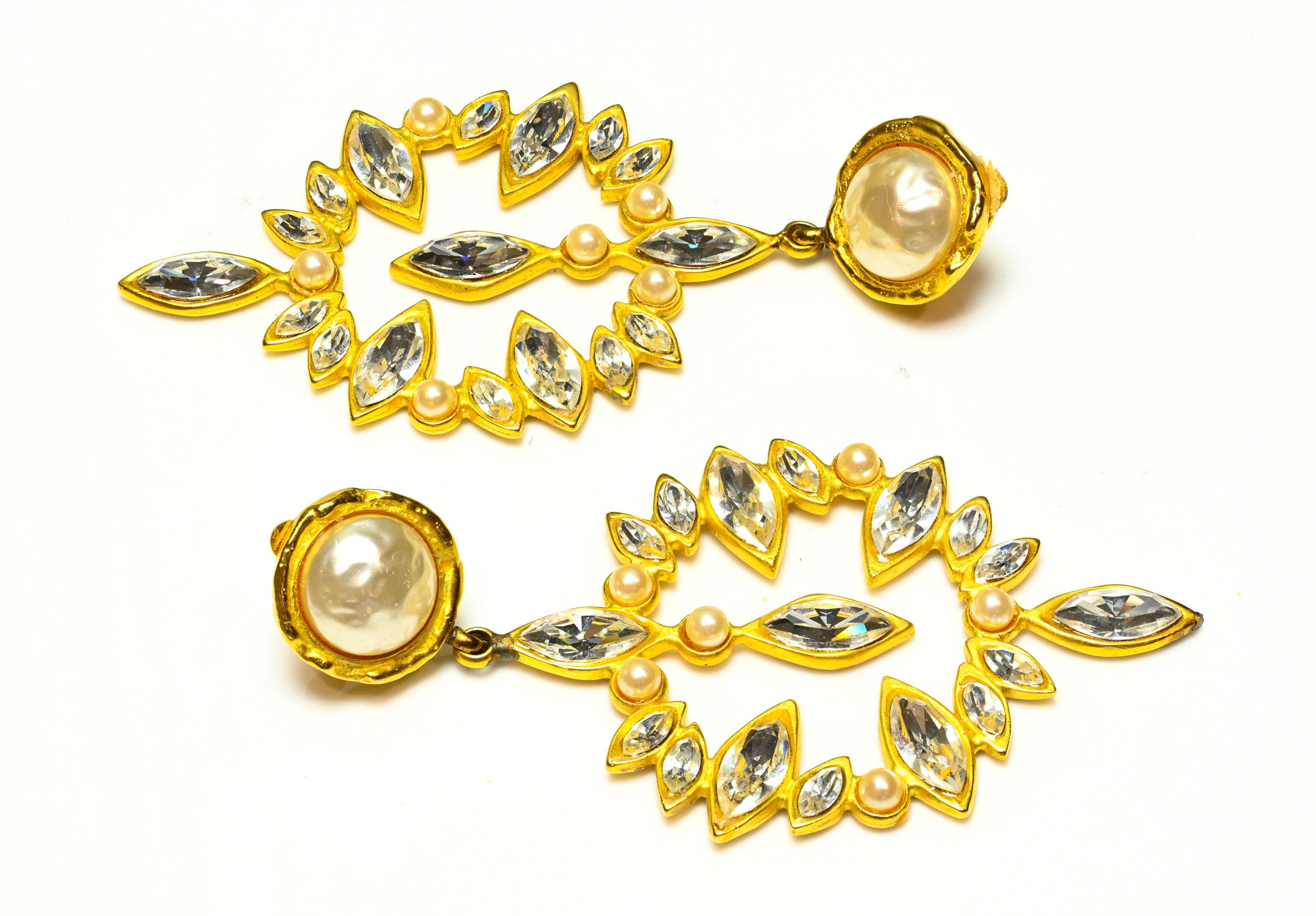 Deanna Hamro Gold Plated Pearl Drop Earrings