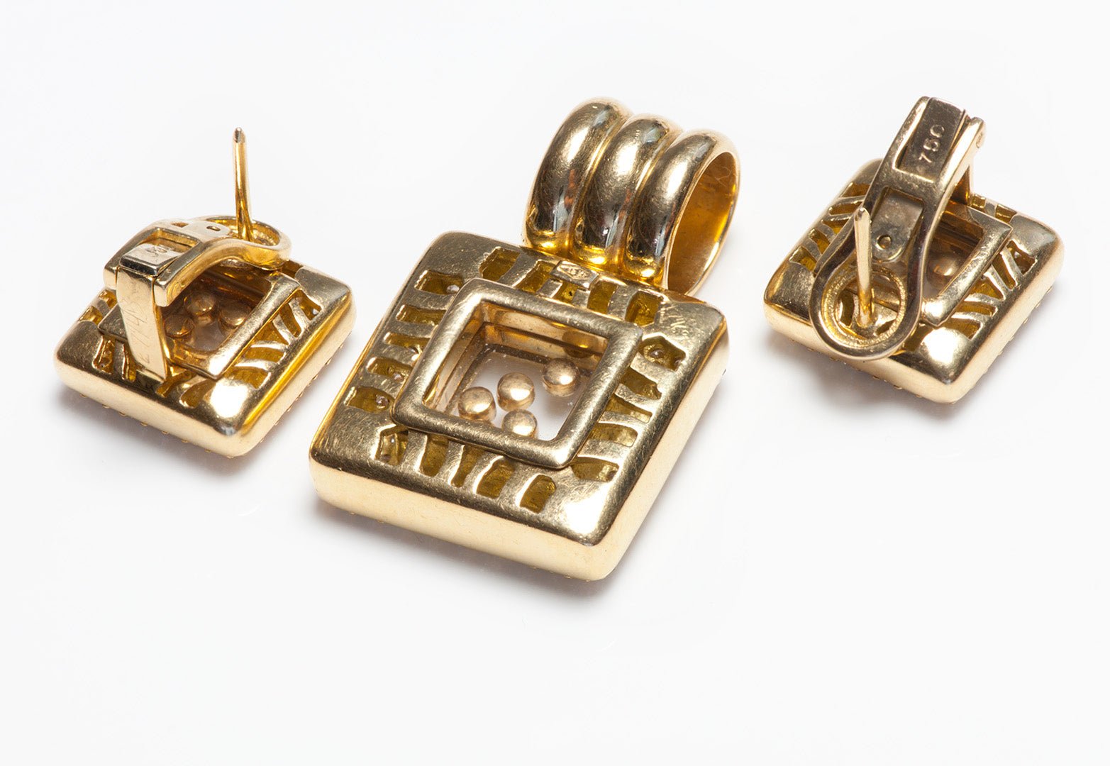 Happy Diamonds Style 18K Gold Pendant Earrings