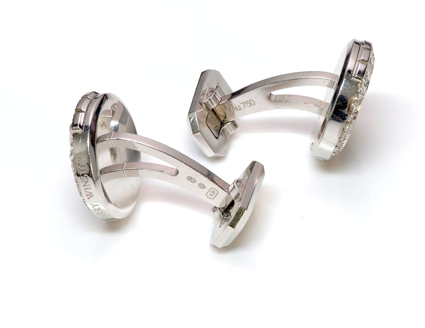 Harry Winston Onyx Diamond Gold Cufflinks