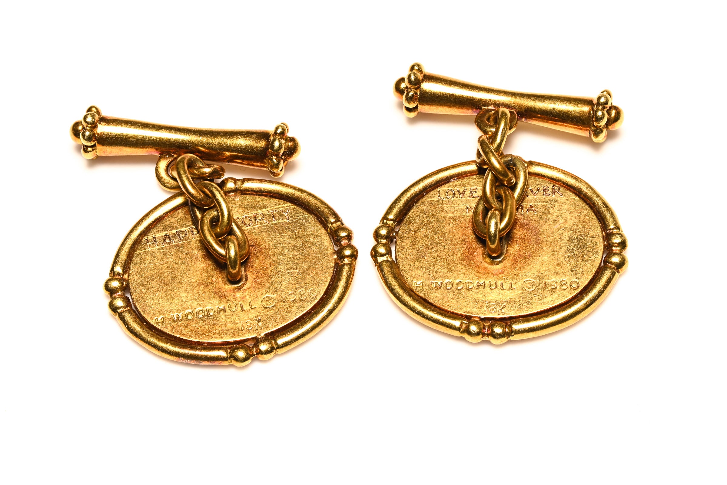 Helen Woodhull 18K Gold Cufflinks vintage