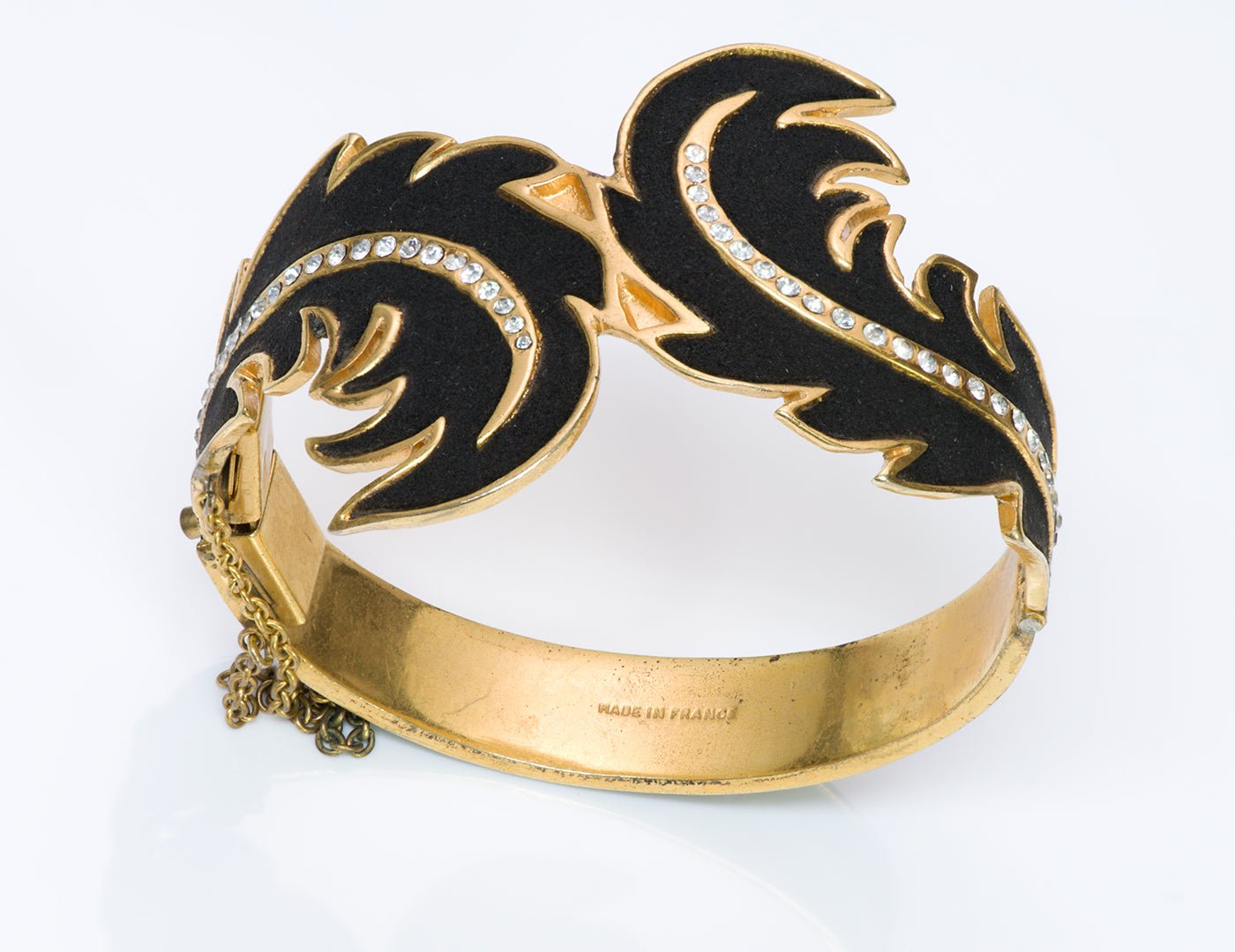 Henry a la Pensee 1940’s Suede Crystal Leaf Bracelet Earrings Set