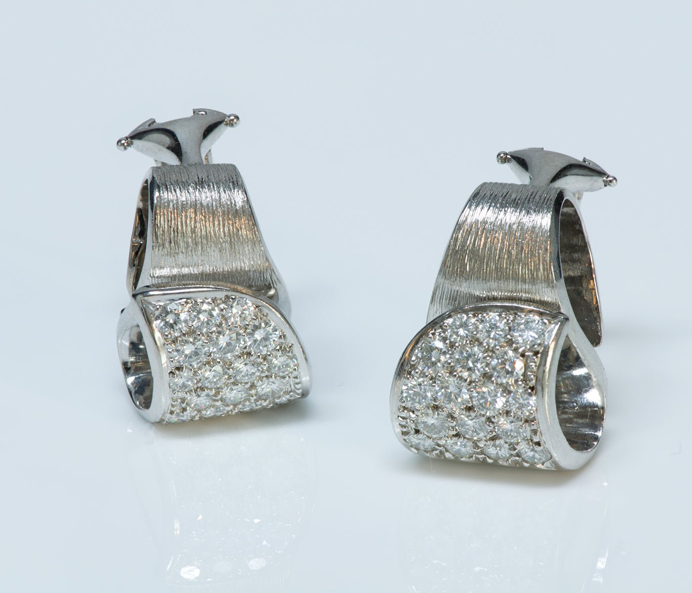 Henry Dunay Platinum Diamond Earrings