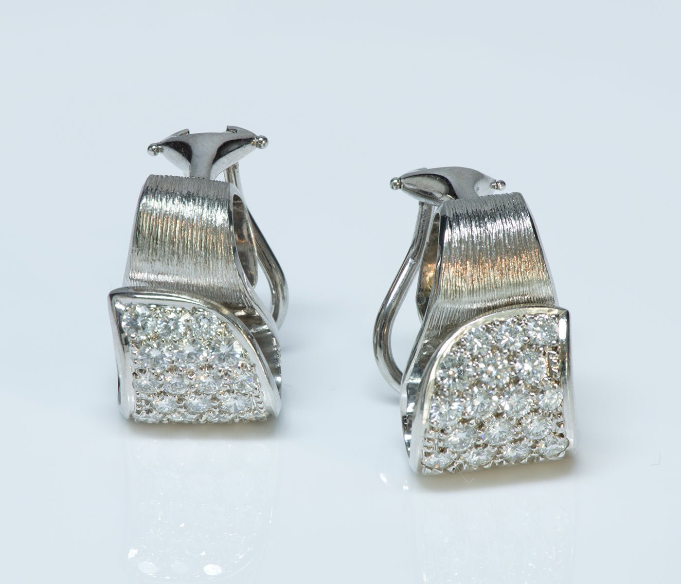 Henry Dunay Platinum Diamond Earrings