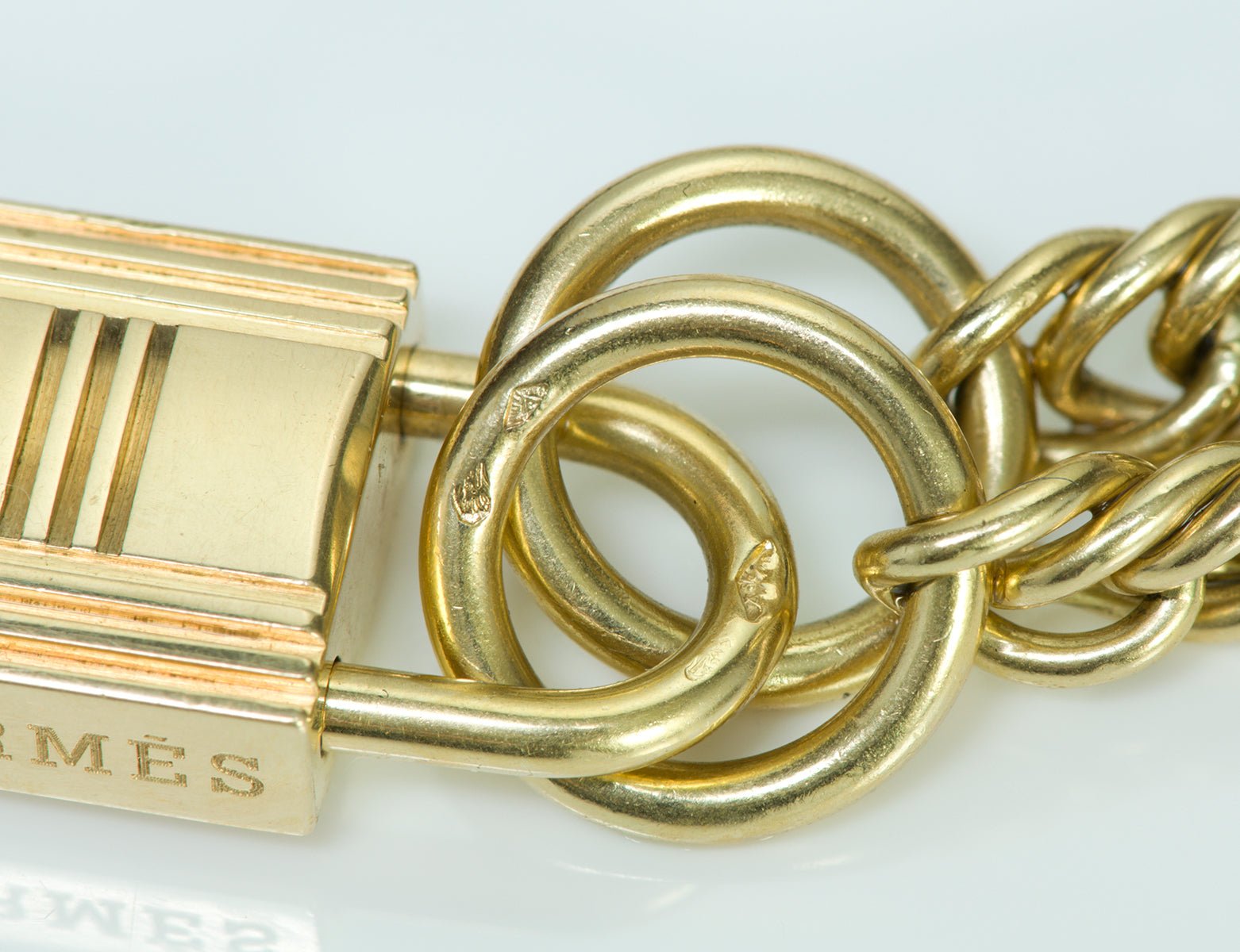 Hermès 18K Gold Padlock Chain Necklace