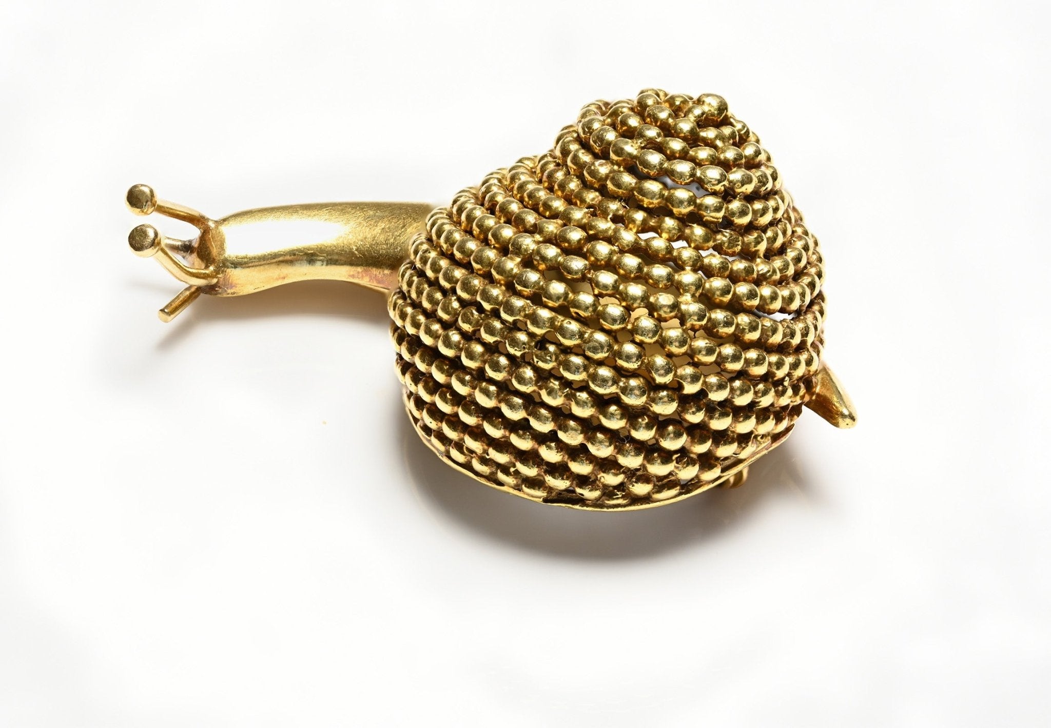 Hermes 18K Yellow Gold Snail Brooch