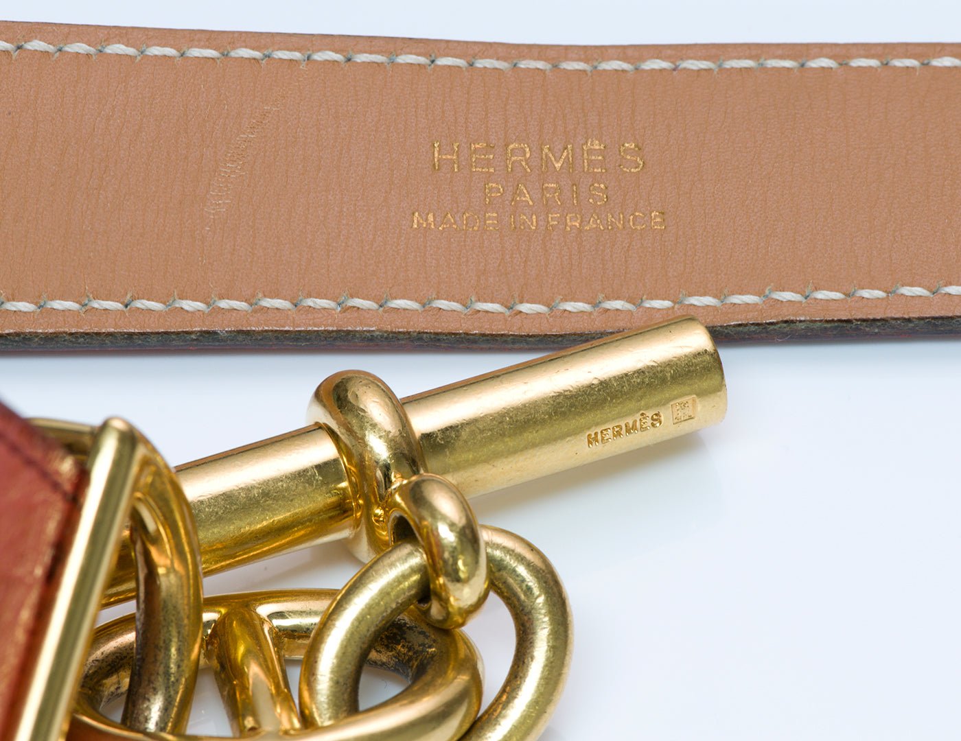 Hermès Chaine D’Ancre Red Ostrich Belt