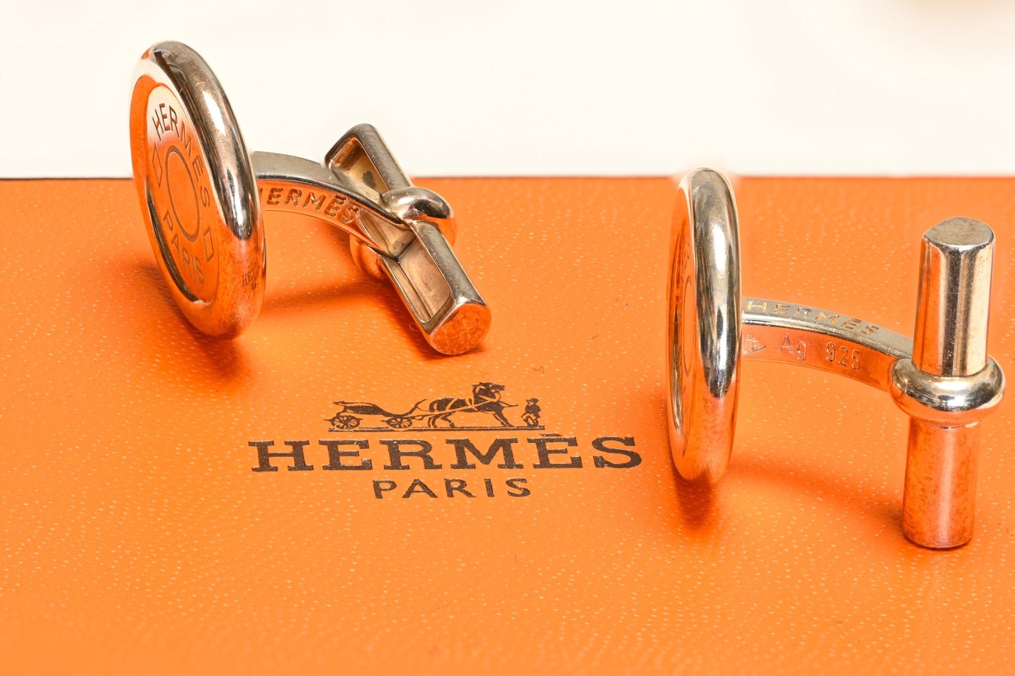 Hermes Clou de Selle Silver Cufflinks