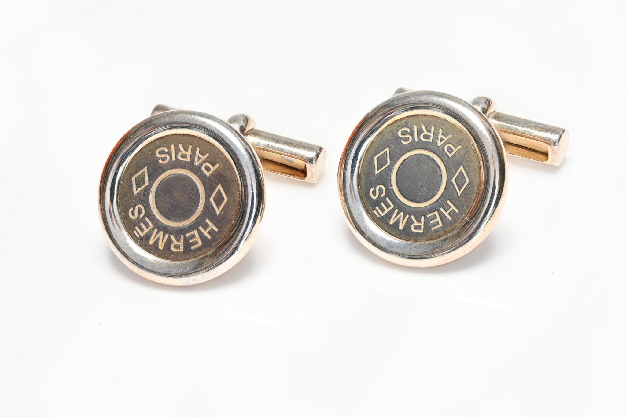 Hermes Clou de Selle Silver Cufflinks