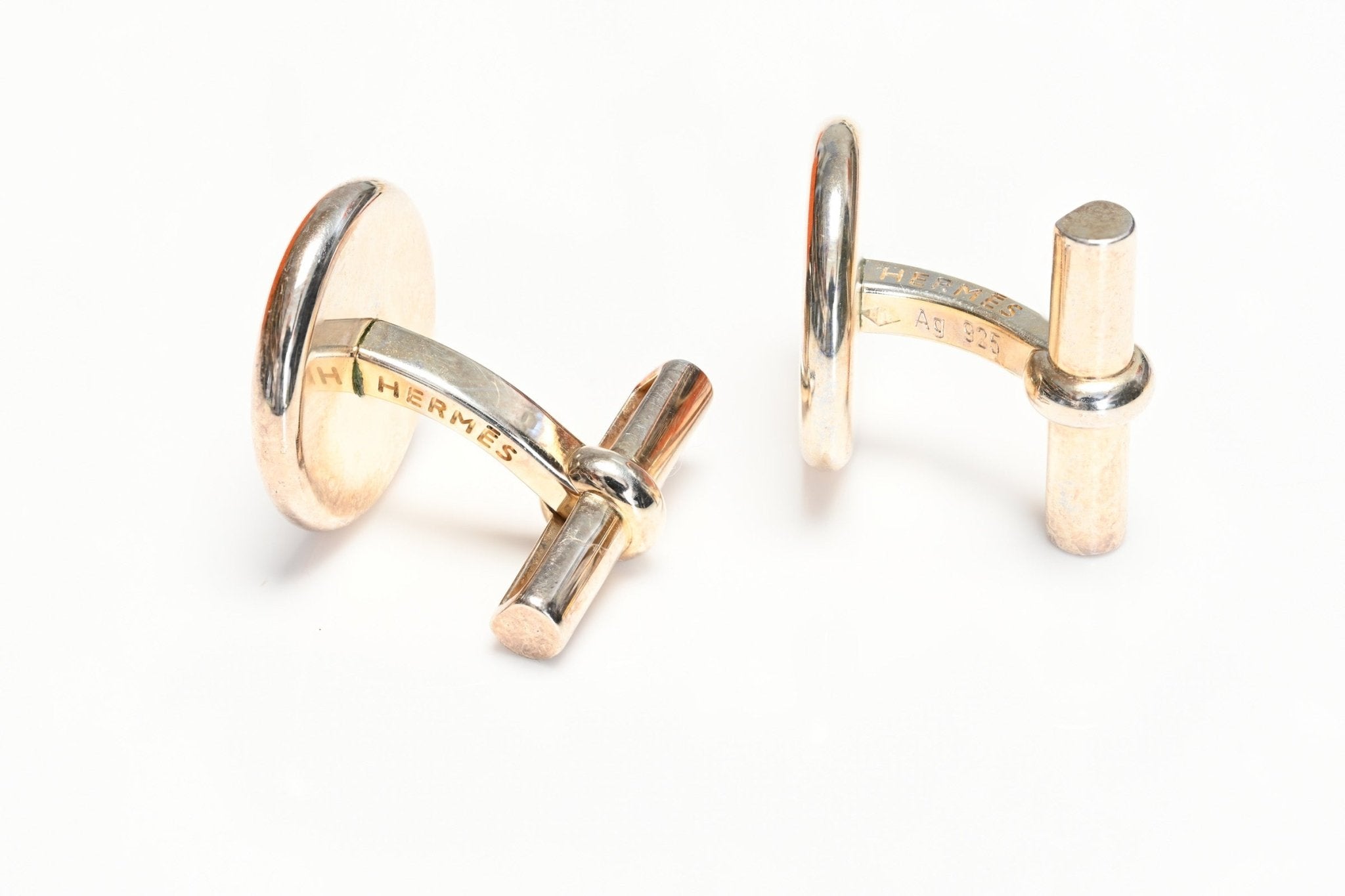 Hermes Clou de Selle Silver Cufflinks