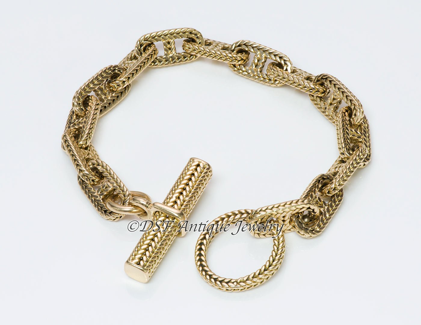 Hermès George L'Enfant Chain d'Ancre 18K Gold Bracelet