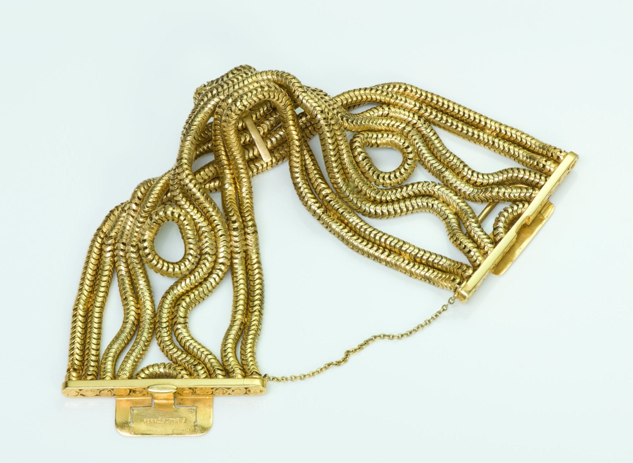 Hermès Gilt Metal Chain Bracelet