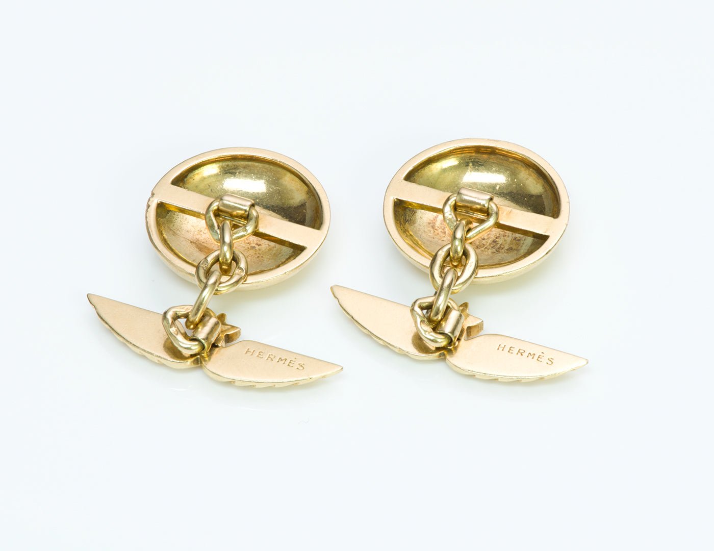 Hermès Gold Enamel Cufflinks