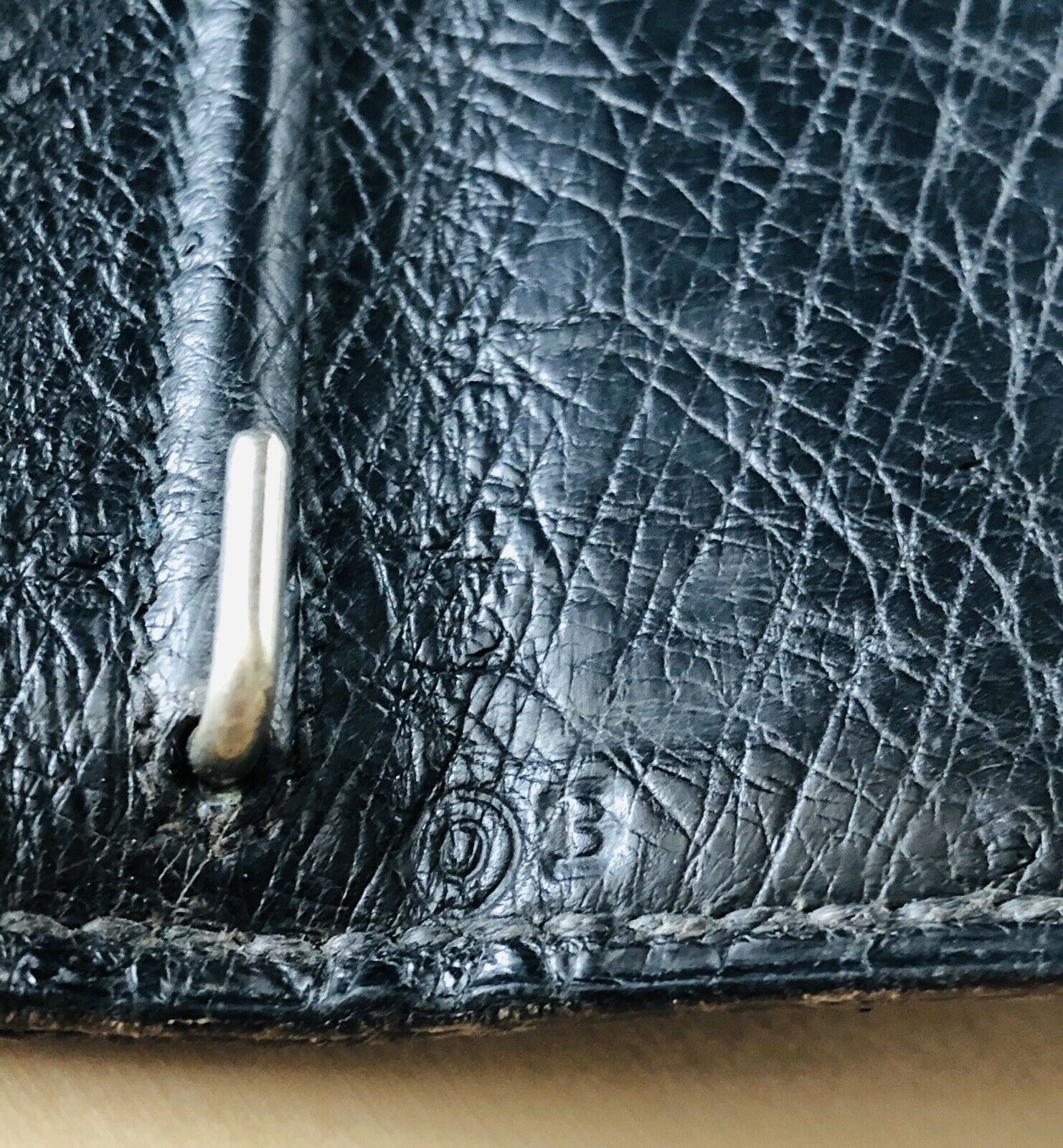 HERMES Paris 1985 Black Ostrich Large Agenda Notebook Cover