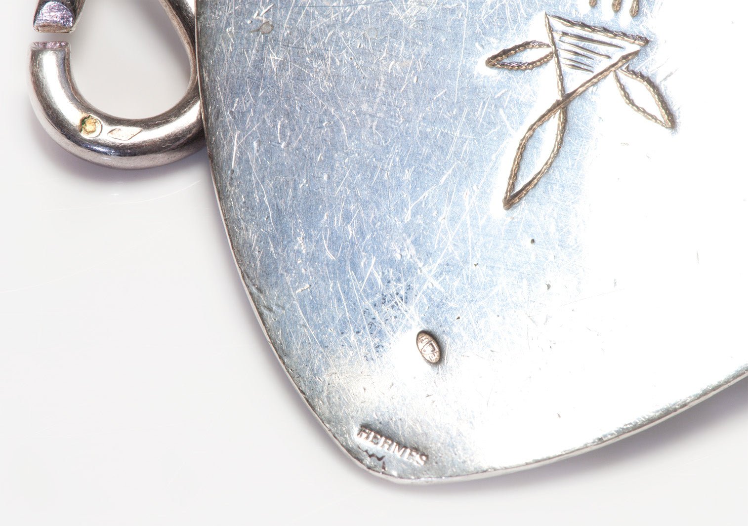 Hermes Paris 1990’s Touareg Sterling Silver Leather Pendant Necklace