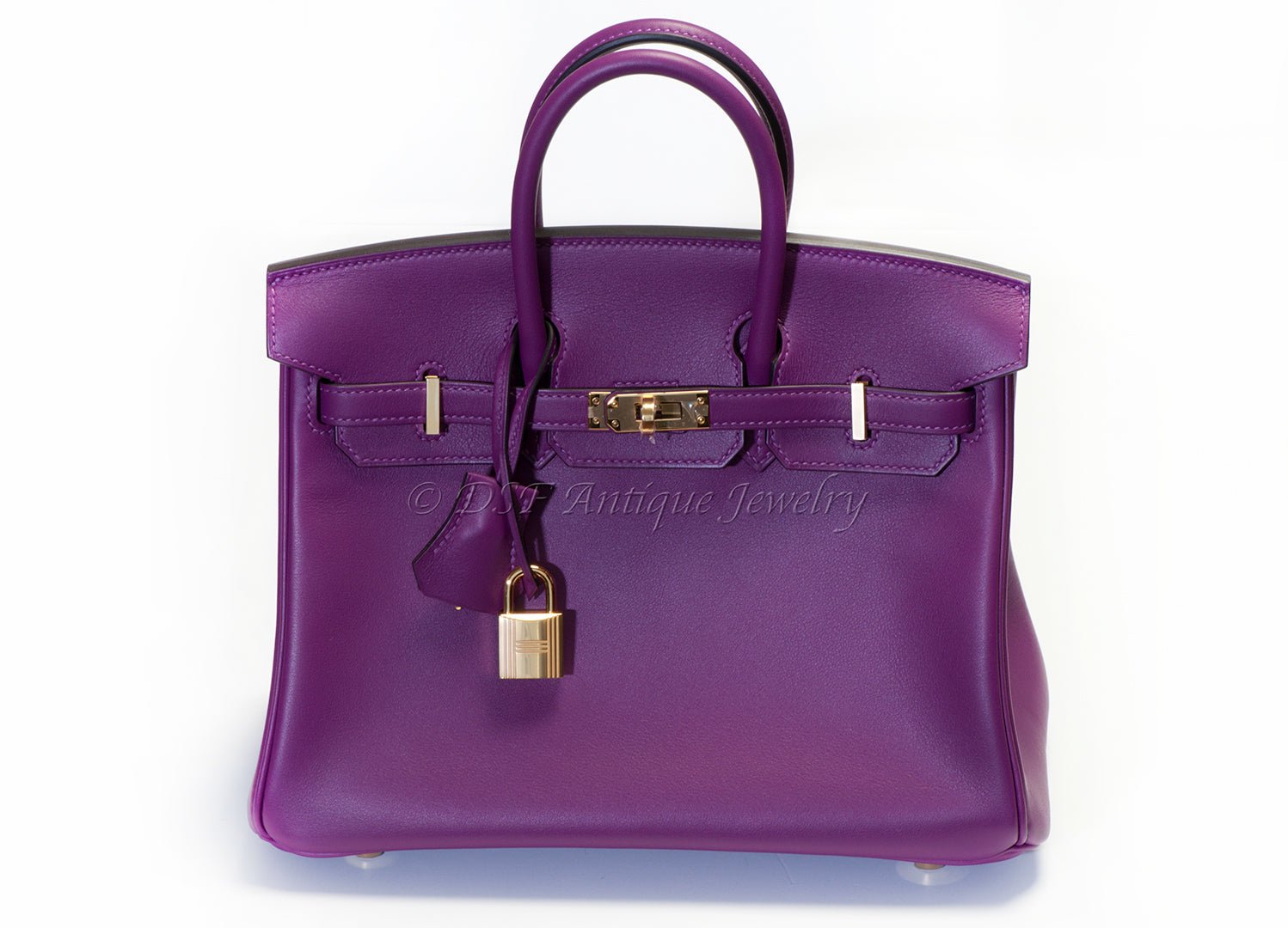 Hermes Paris Anemone Purple Leather Birkin 25 Bag