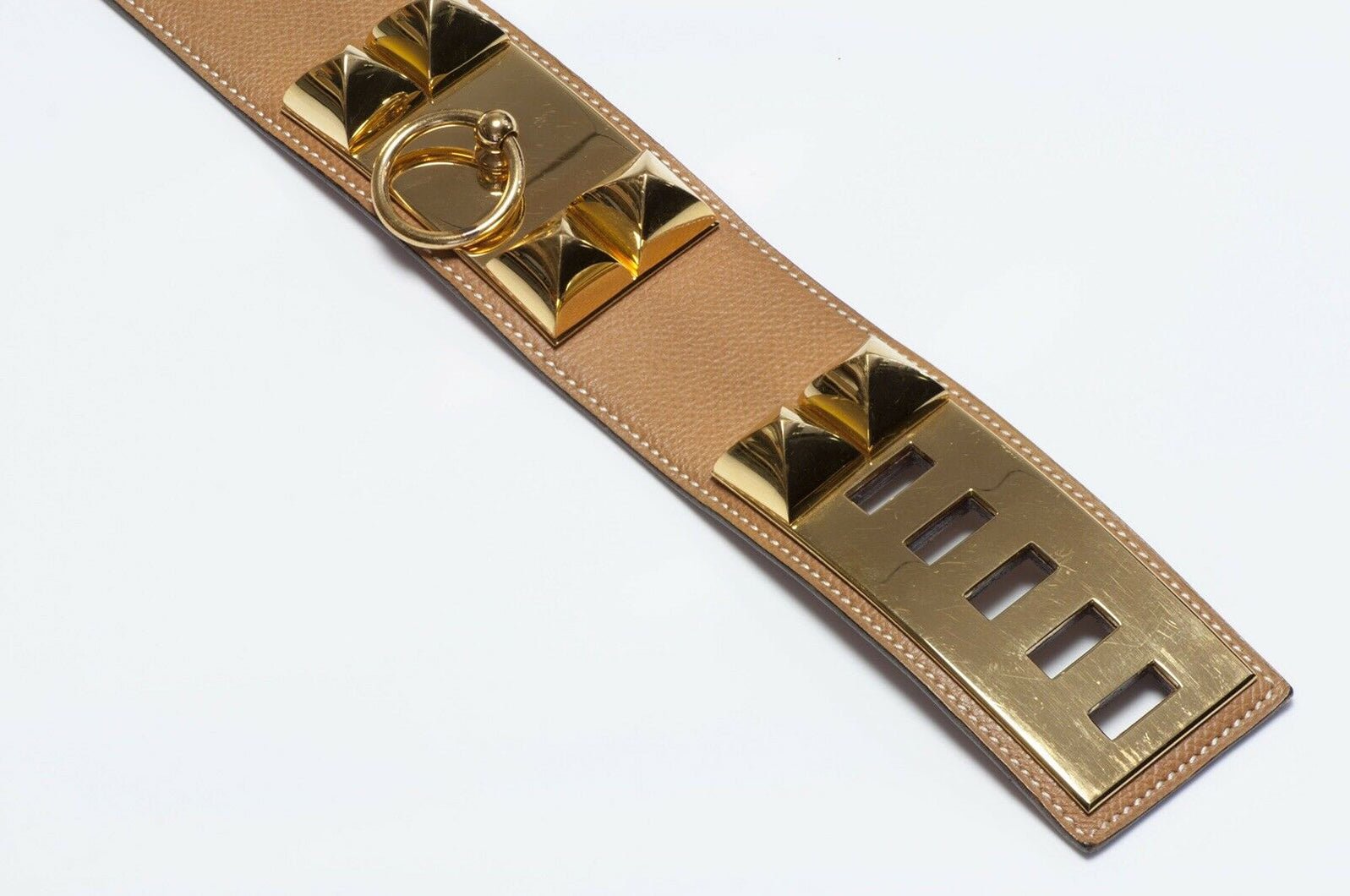 HERMES Paris Brown Leather Collier De Chien Belt