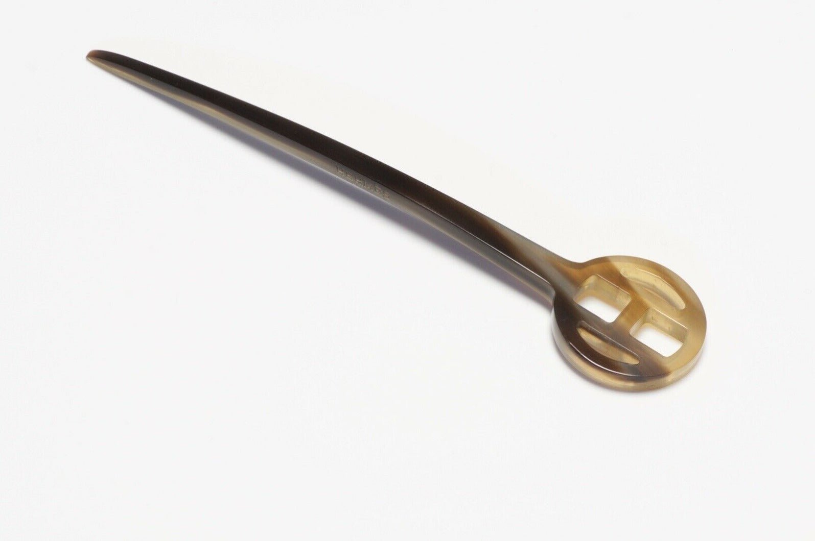 HERMES Paris H Brown Horn Hairpin