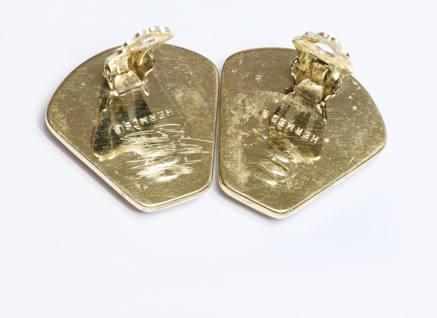 HERMES Paris Red Enamel Earrings