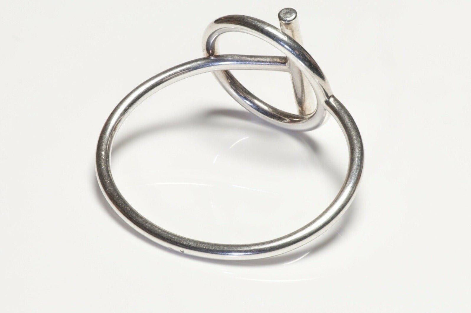 HERMES Paris Sterling Silver Women’s Toggle Bangle Bracelet