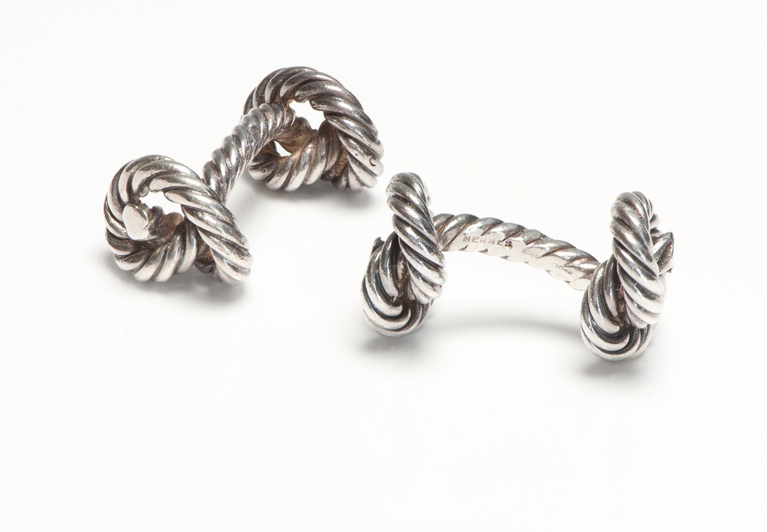 Hermes Sterling Knot Cufflinks