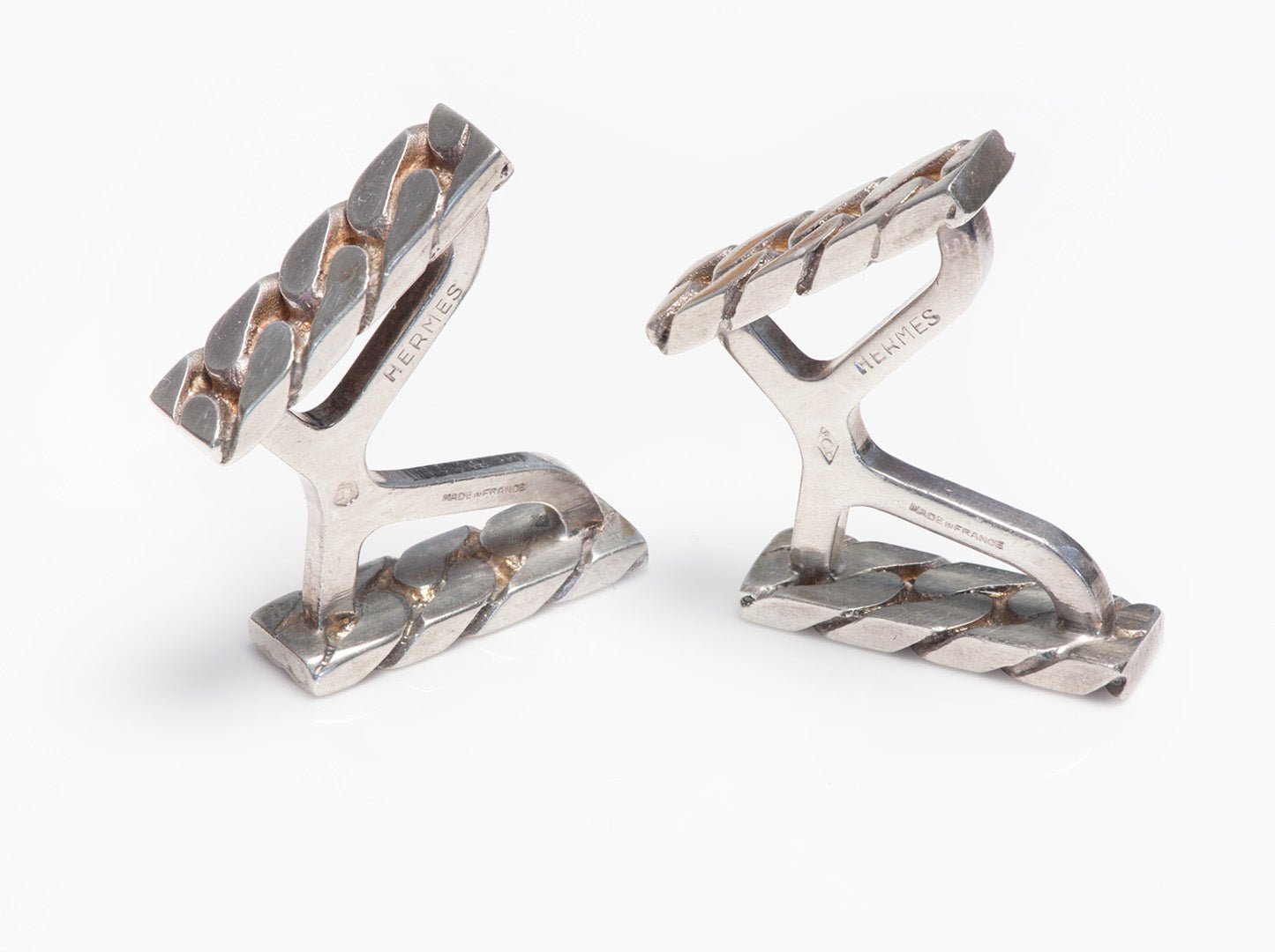 Hermes Sterling Silver Chainlink Cufflinks