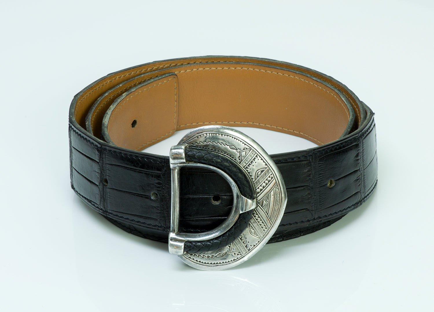 Hermès Touareg Silver Alligator Belt