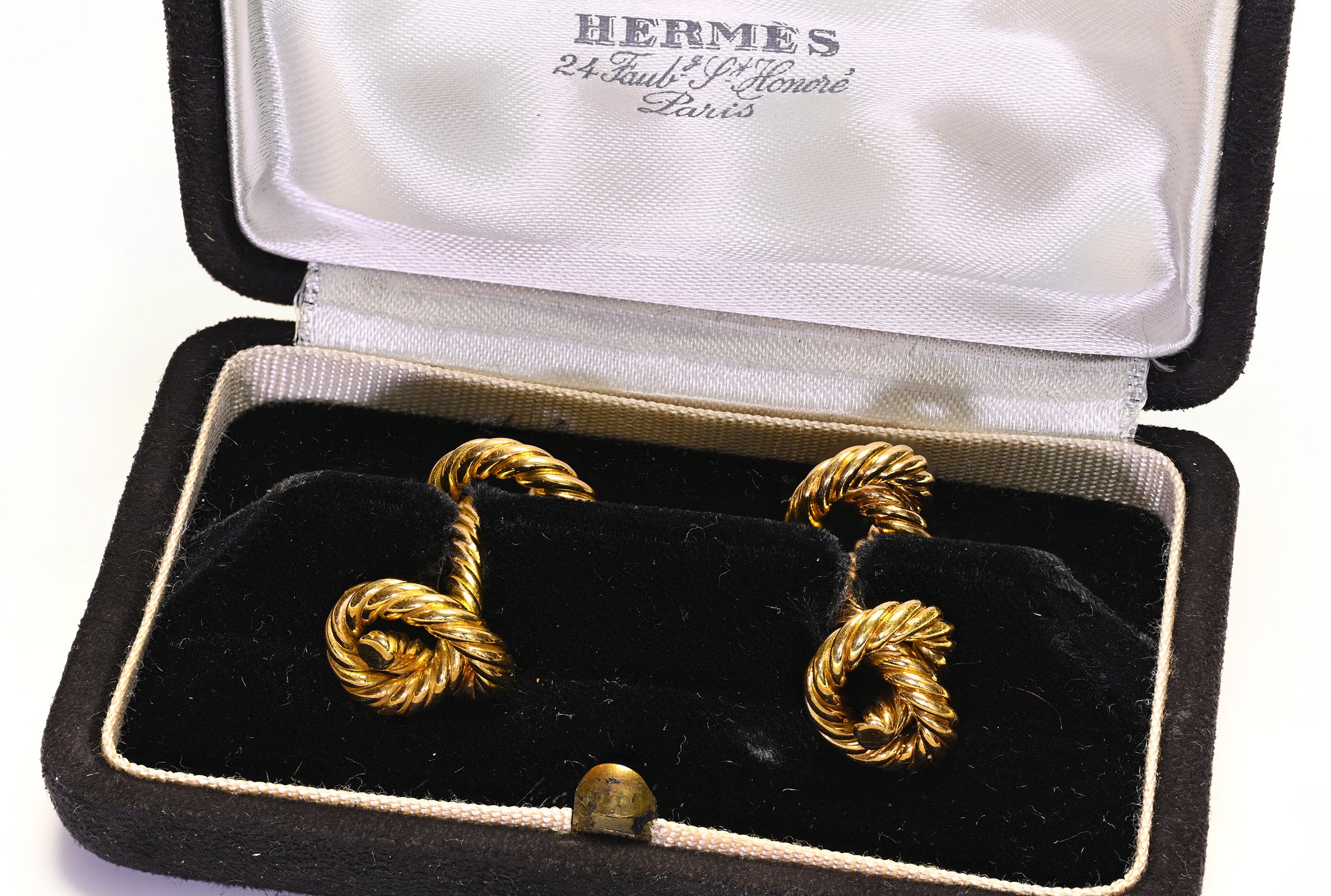 Hermès Georges L'Enfant 18K Gold Knot Cufflinks